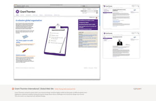 Grant Thornton International | Global Web Site                   Public Facing Informational Site

Grant Thornton wanted to ensure their new intranet design would be highly usable by thousands of different global users.
Rightpoint conducted usability testing during the design phase and as challenges were found the design was revised.
The end result is an improved and validated design.
 