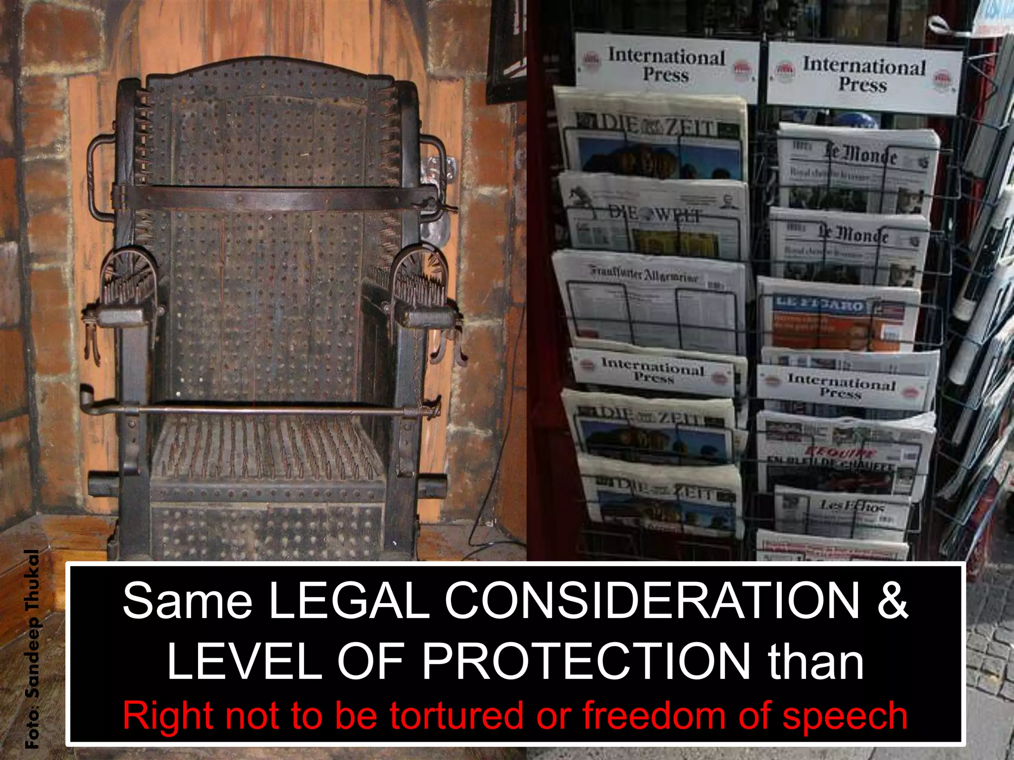 • Pasamos de la “Seguridad Alimentaria
existe cuando…” a “la realización de un
derecho…”,
Leyes de SAN de Guatemala y Brasil (2005 y 2006)
• De “situación” a “derecho”, que se ha de
garantizar (por el Estado) y se puede exigir
(por los ciudadanos)
• El DA está desarrollándose desde hace 20
años (PIDESC), luego su reconocimiento
en los países y ahora con la justiciabilidad.Same LEGAL CONSIDERATION &
LEVEL OF PROTECTION than
Right not to be tortured or freedom of speech
Foto:SandeepThukal
 
