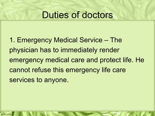 Rights And Duties Of Doctors - Part 2 By Dr. Ghazala Shaikh