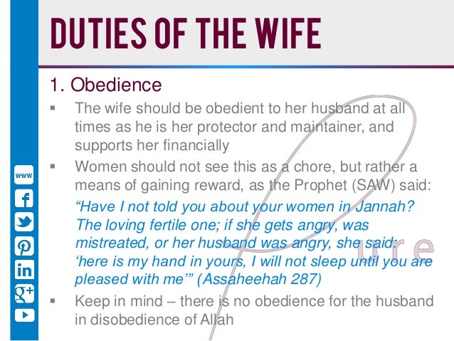 Rights and responsibilities of Wife - The heart of the home