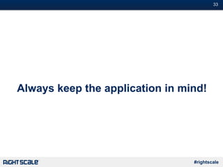 #33
#rightscale
Always keep the application in mind!
 