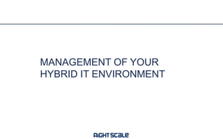 MANAGEMENT OF YOUR
HYBRID IT ENVIRONMENT

 