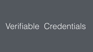 Veriﬁable Credentials
 