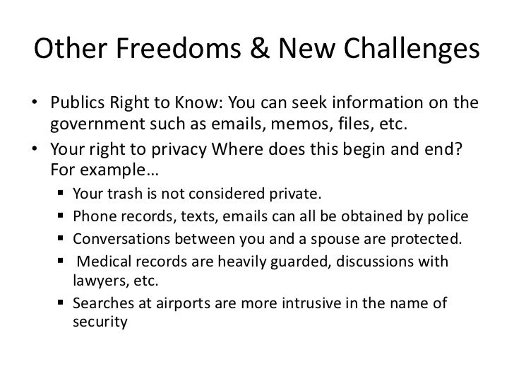 Rights & freedoms of americans