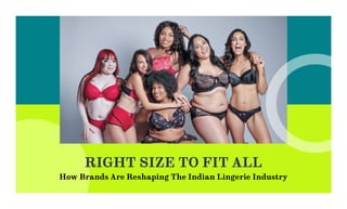 RIGHT SIZE TO FIT ALL
How Brands Are Reshaping The Indian Lingerie Industry
 