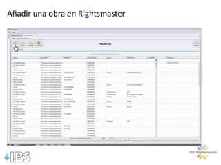 Añadir una obra en Rightsmaster
 