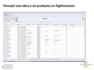 Vincular una obra a un producto en Rightsmaster
 