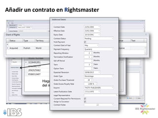 Añadir un contrato en Rightsmaster




             Haga clic para seleccionar las obras
             del módulo de Gestión de Obras
 