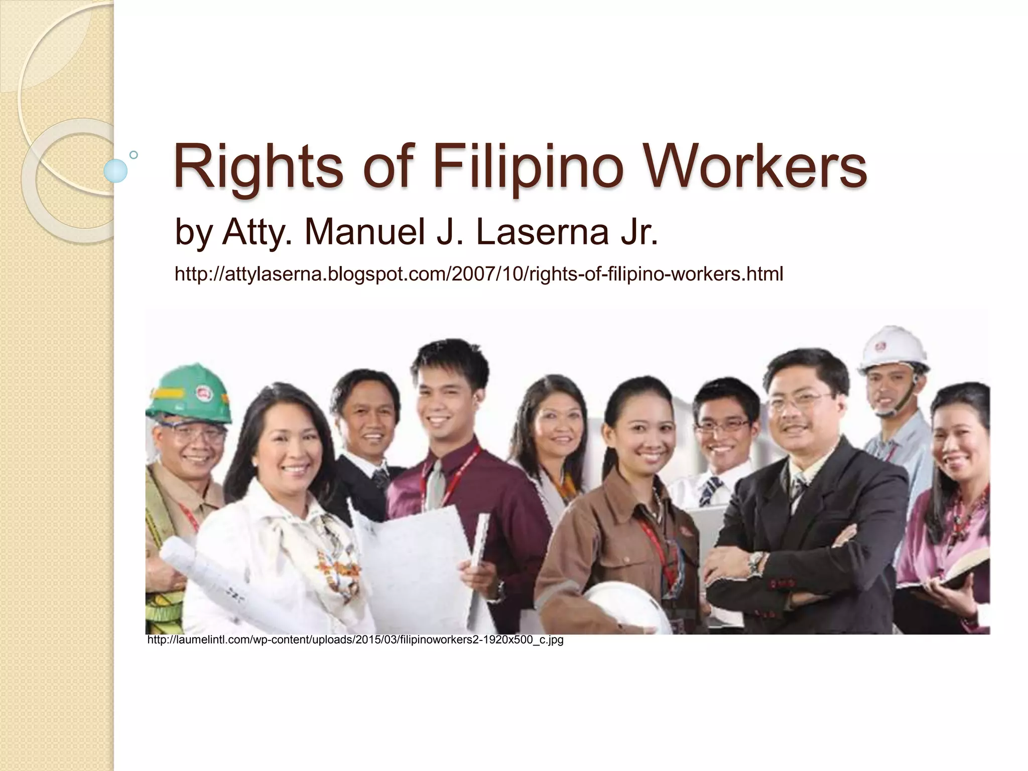Civil Rights Tagalog Rights of filipino workers | PPTX