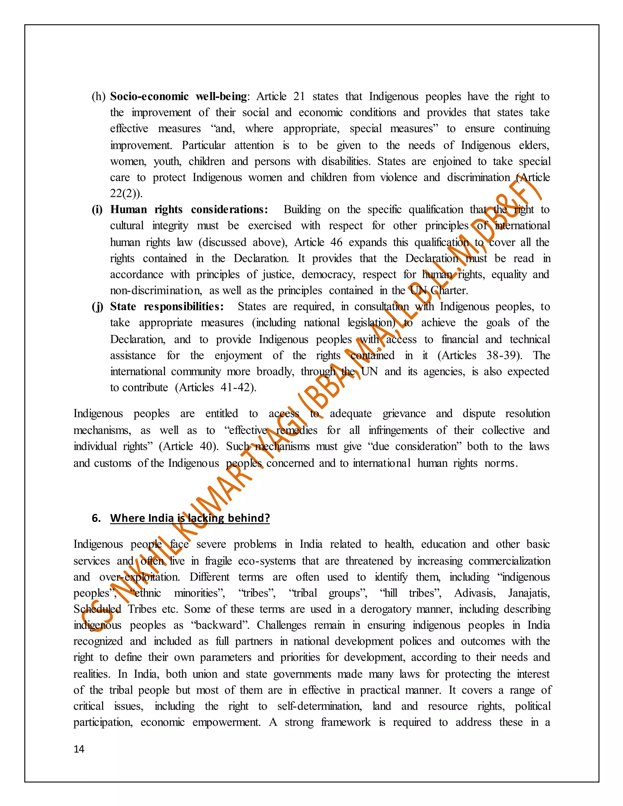 Rights of indigenous people | DOCX