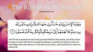 Rights of parents in islam by alimlive.com