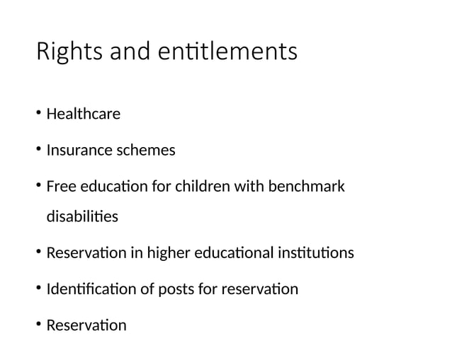 Rights of Persons with Disabilities Act, 2006 & 2016 | PPTX