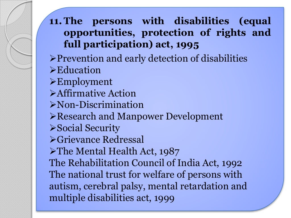Rights of special groups children, women, aged, HIV, handicapped.