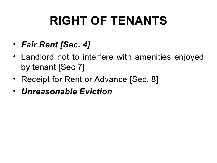 Rights of tenants under tamilnadu rent control act