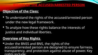 RIGHTS OF THE ACCUSED OR ARRESTED PERSON (INTRODUCTION TO HUMAN RIGHTS ...