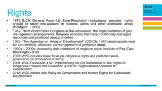 DOCUMENT TITLE 3
Dilys Roee
March 26-27 2015
Rights
• 1975: IUCN General Assembly: Zaire Resolution - indigenous peoples’ ...