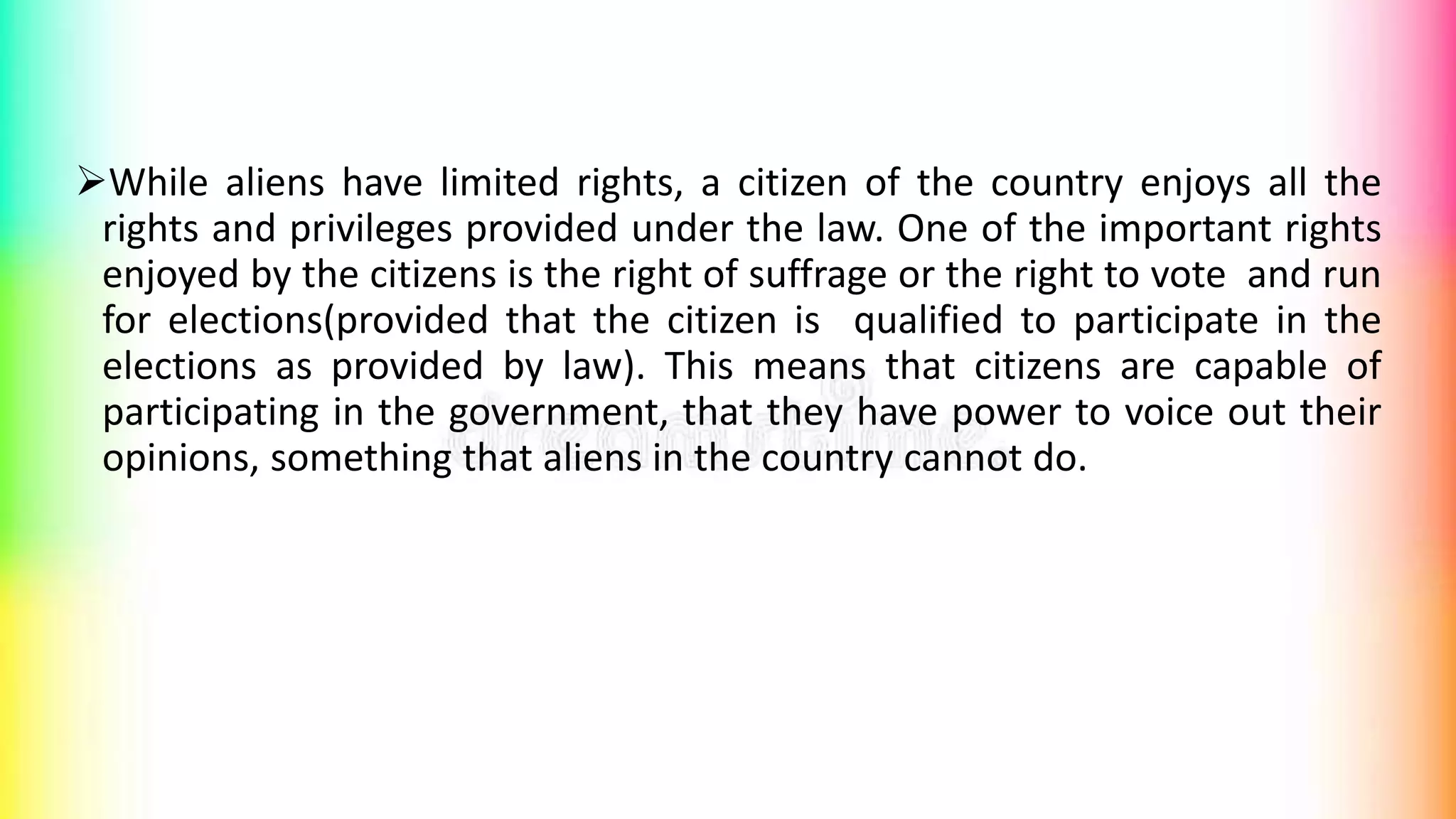 Rights, privileges and responsibilities of a citizen | PPTX