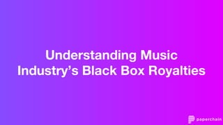 Understanding Music
Industry’s Black Box Royalties
 