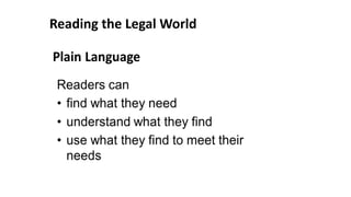 Reading the Legal World
 
