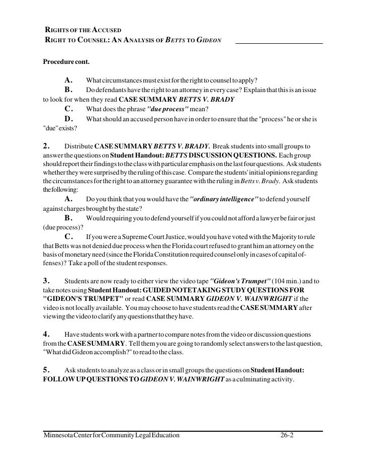 Right To Counsel A Analysis Of How The Right To An Attorney