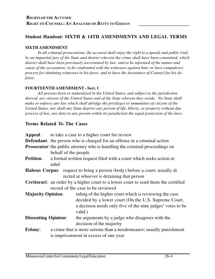 Right To Counsel A Analysis Of How The Right To An Attorney