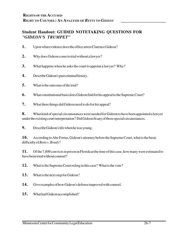 Right To Counsel A Analysis Of How The Right To An Attorney