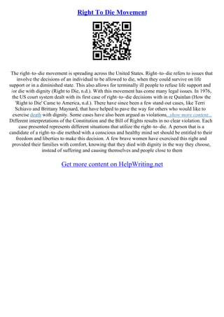 Right To Die Essay | PDF