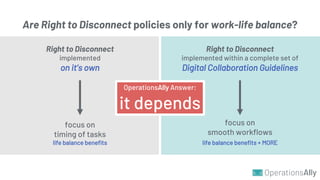 Disconnect Life 'Right to disconnect' policies only support life balance, right? | PDF