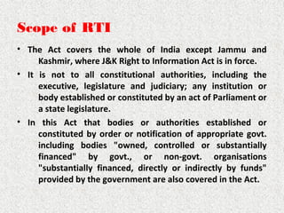 Right to information act | ODP