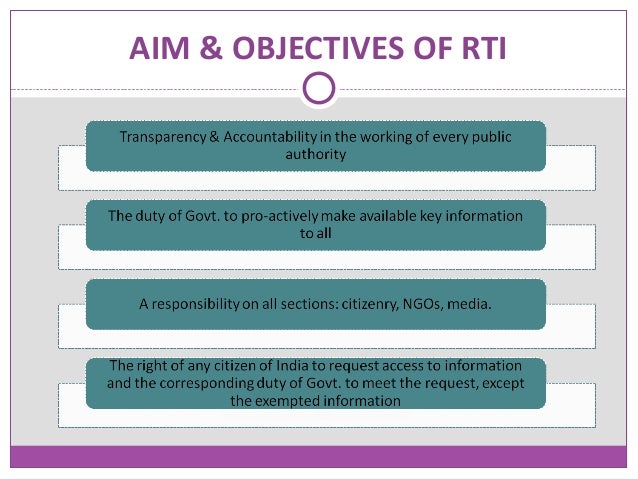Objectives of right to information act 2005