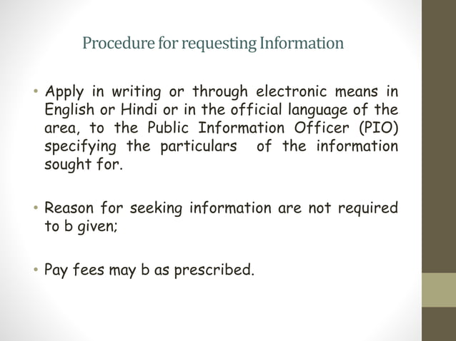 Right To Information Act 2005 Pptx Law