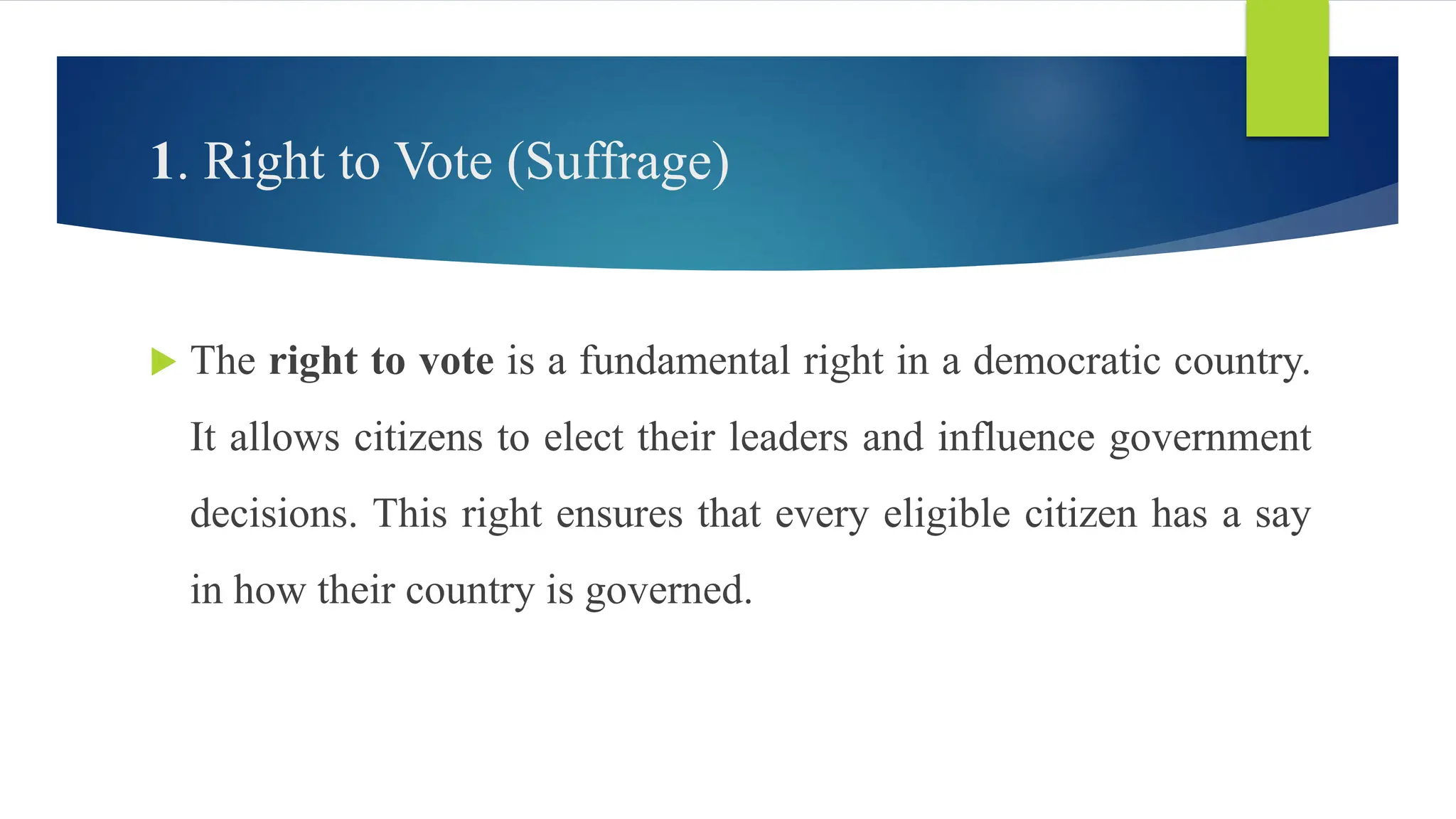 Right to Vote and Importance of Political Participation | PDF