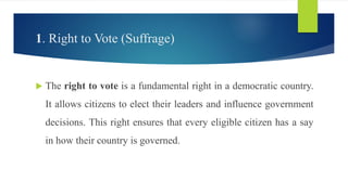Right to Vote and Importance of Political Participation | PDF
