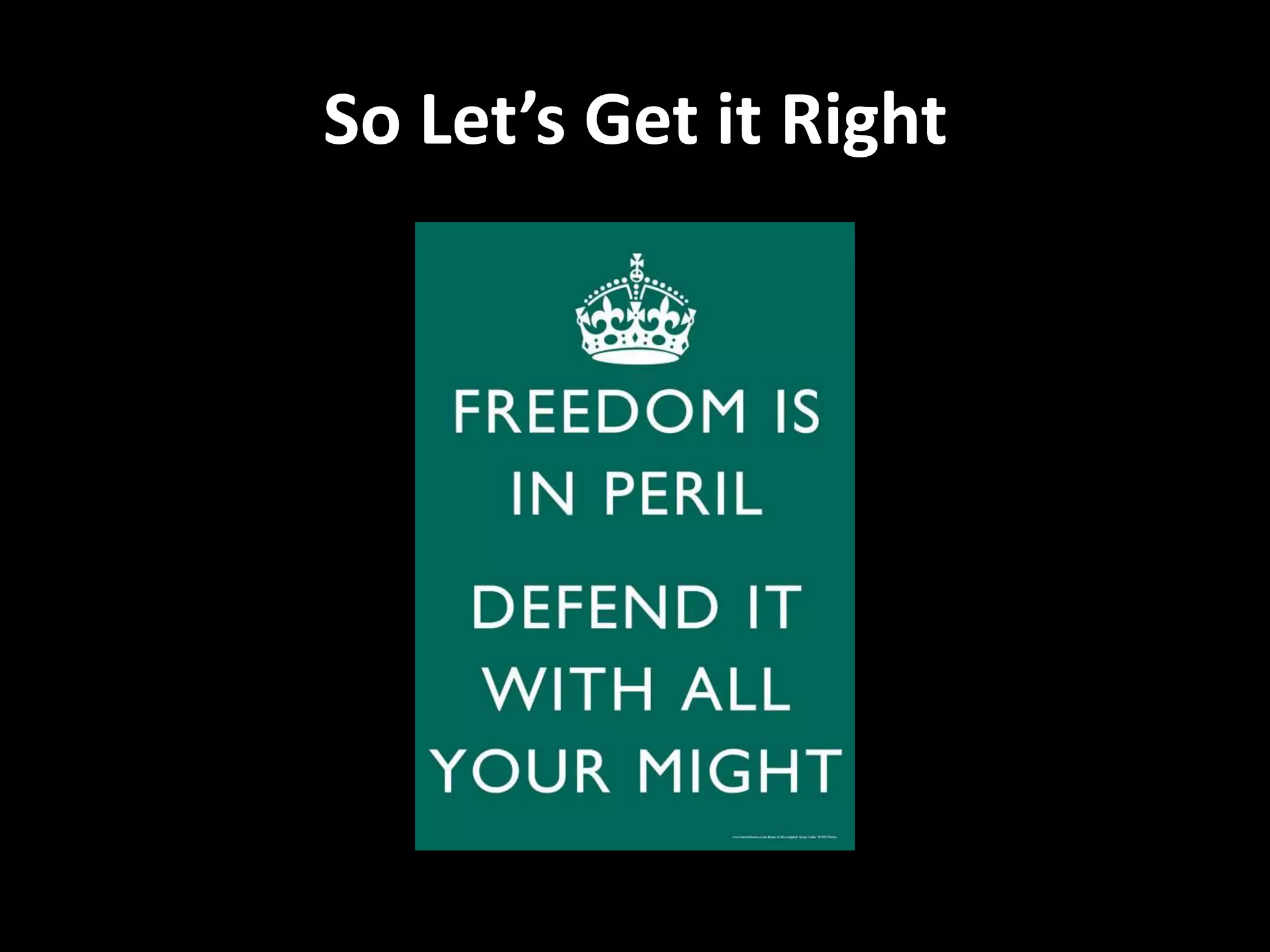 So Let’s Get it Right