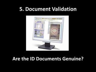 5. Document ValidationAre the ID Documents Genuine?