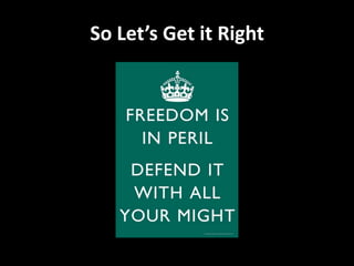 So Let’s Get it Right