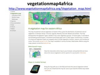 Right tree right place: vegetationmap4africa and Uganda Tree Finder