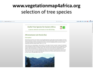 Right tree right place: vegetationmap4africa and Uganda Tree Finder
