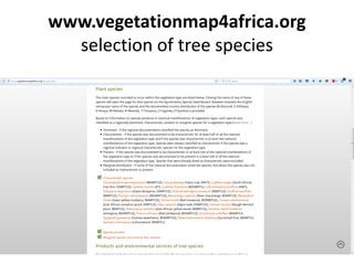 Right tree right place: vegetationmap4africa and Uganda Tree Finder
