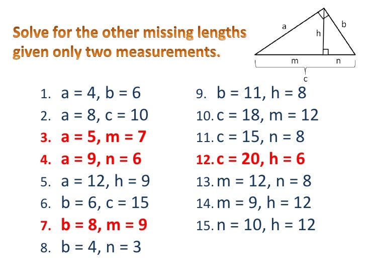 Right Triangle Similarity Right Triangle Similarity