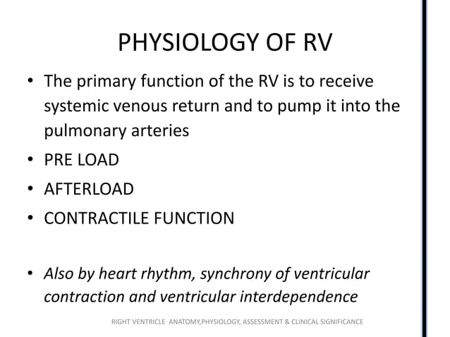 Right ventricle anatomy ,physiology and echo findings.ppt | Heart and ...