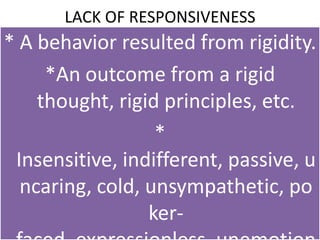 Rigidity and lack of responsiveness | PPTX