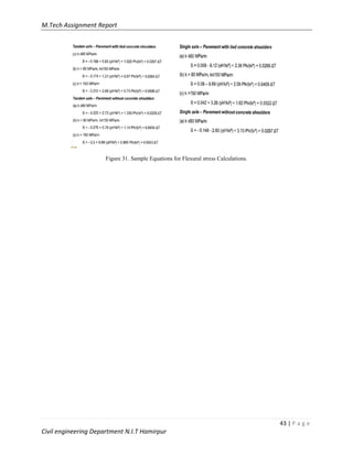 M.Tech Assignment Report
43 | P a g e
Civil engineering Department N.I.T Hamirpur
Figure 31. Sample Equations for Flexural stress Calculations.
 