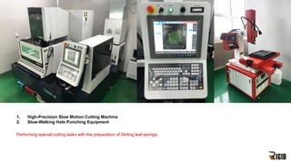 1. High-Precision Slow Motion Cutting Machine
2. Slow-Walking Hole Punching Equipment
Performing special cutting tasks with the preparation of Stirling leaf springs.
 