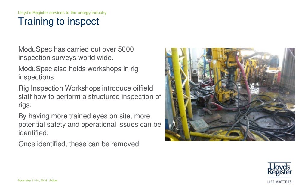 Overview Rig inspection training