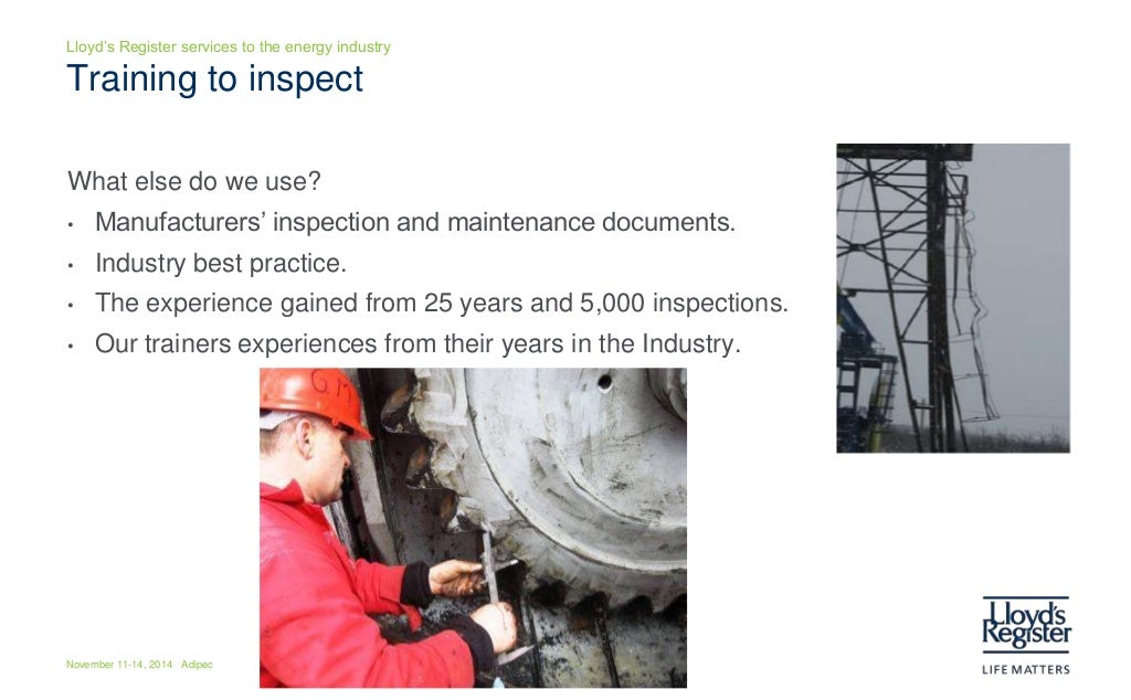 Overview Rig inspection training