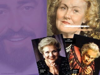 LUCIANO PAVAROTTI JOAN SUTHERLAND JOAN SUTHERLAND SHERRIL  MILNES MARILYN  HORNE Bella figlia dell'amore Bella hija del amor schiavo son de' vezzi tuoi esclavo soy de tu belleza con un detto sol tu puoi con una sola palabra tú puedes le mie pene consolar mis penas consolar Vieni, e senti del mio core Ven, y oye de mi corazón il frequente palpitar su apurado palpitar con un detto sol tu puoi con una sola palabra puedes le mie pene consolar mis penas consolar 