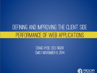 Managing the Performance of Web Applications