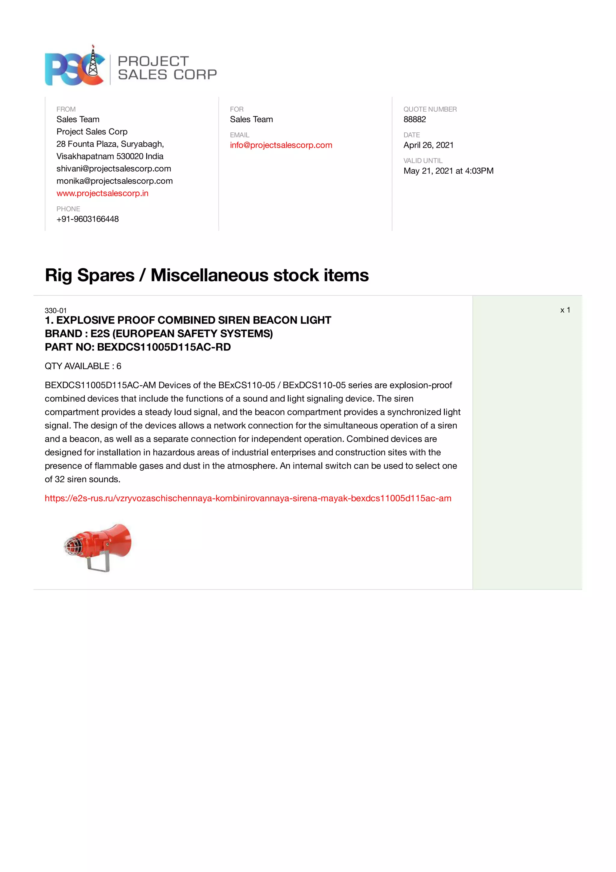 Rig Spares Miscellaneous Stock Items | PDF