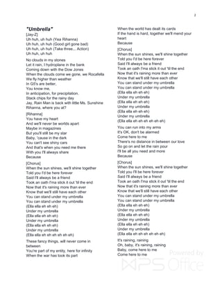 Rihanna's Lyrics